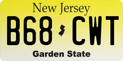 NJ license plate B68CWT