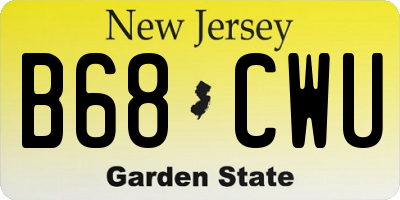 NJ license plate B68CWU