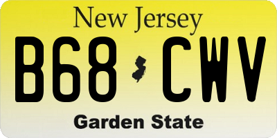 NJ license plate B68CWV