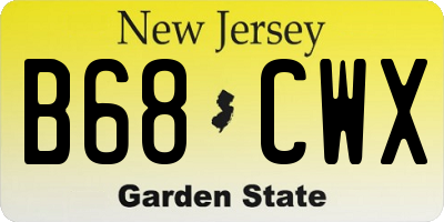 NJ license plate B68CWX