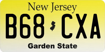 NJ license plate B68CXA
