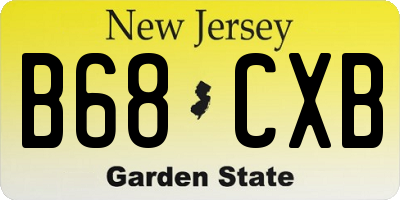 NJ license plate B68CXB