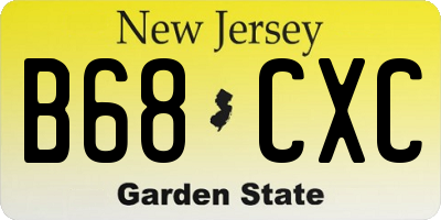 NJ license plate B68CXC