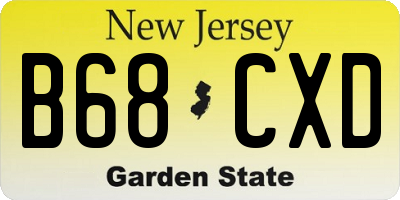 NJ license plate B68CXD