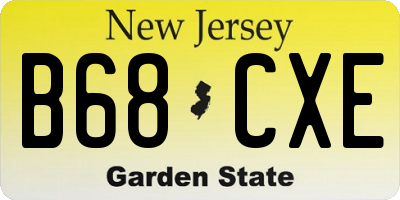 NJ license plate B68CXE