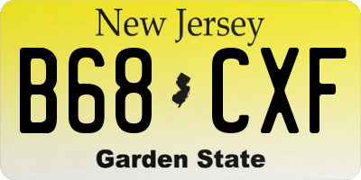 NJ license plate B68CXF