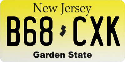 NJ license plate B68CXK