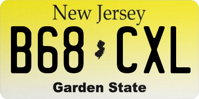 NJ license plate B68CXL