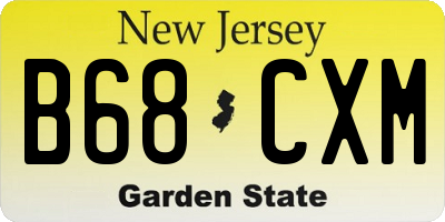 NJ license plate B68CXM
