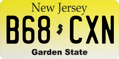 NJ license plate B68CXN