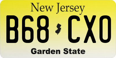 NJ license plate B68CXO