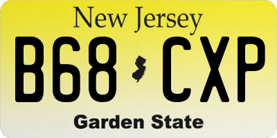 NJ license plate B68CXP
