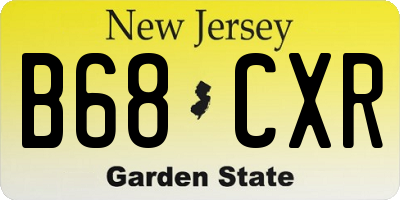 NJ license plate B68CXR