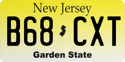 NJ license plate B68CXT