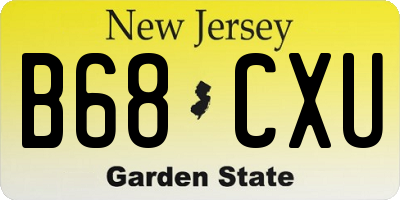 NJ license plate B68CXU