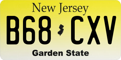 NJ license plate B68CXV