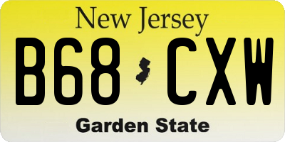 NJ license plate B68CXW