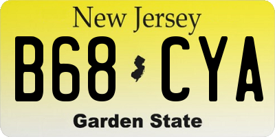 NJ license plate B68CYA