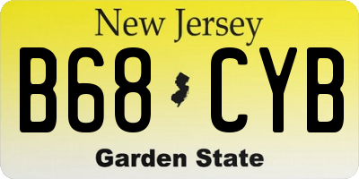 NJ license plate B68CYB