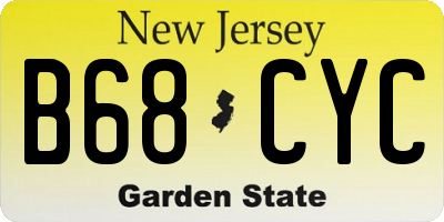 NJ license plate B68CYC
