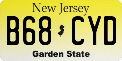 NJ license plate B68CYD
