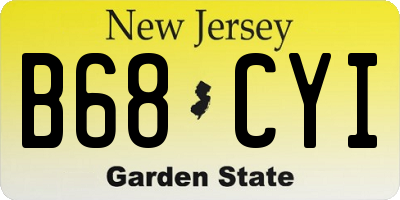 NJ license plate B68CYI