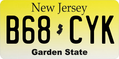 NJ license plate B68CYK