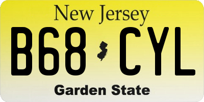 NJ license plate B68CYL