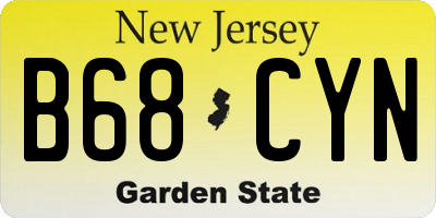 NJ license plate B68CYN
