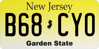 NJ license plate B68CYO
