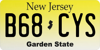 NJ license plate B68CYS