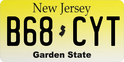 NJ license plate B68CYT