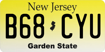 NJ license plate B68CYU