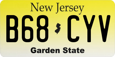NJ license plate B68CYV