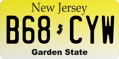 NJ license plate B68CYW