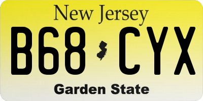 NJ license plate B68CYX
