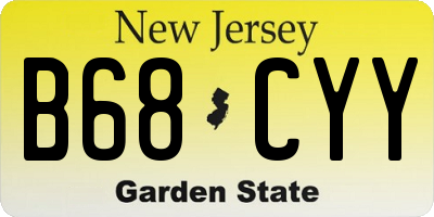 NJ license plate B68CYY