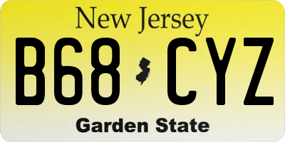 NJ license plate B68CYZ