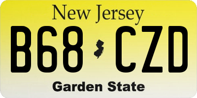 NJ license plate B68CZD