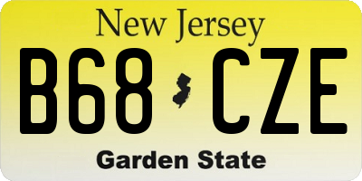 NJ license plate B68CZE