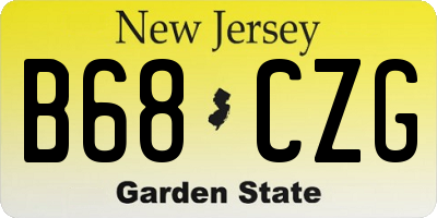 NJ license plate B68CZG
