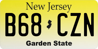 NJ license plate B68CZN