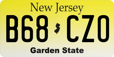 NJ license plate B68CZO