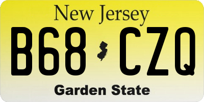 NJ license plate B68CZQ