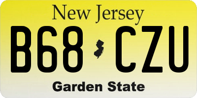 NJ license plate B68CZU
