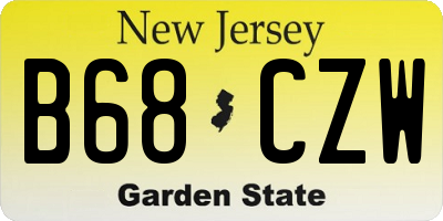 NJ license plate B68CZW