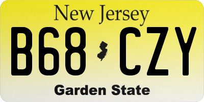 NJ license plate B68CZY