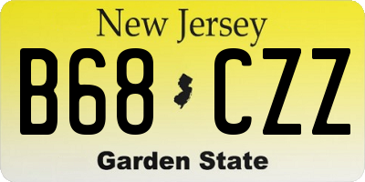 NJ license plate B68CZZ