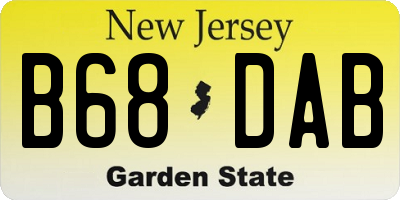 NJ license plate B68DAB