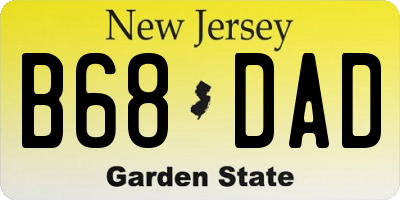 NJ license plate B68DAD